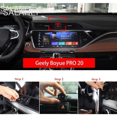 Luxury Alloy Plastic Car Dashboard Mobile Phone Holder For Geely Boyue PRO 2020 Auto Accessories Car Styling GPS Stander Bracket