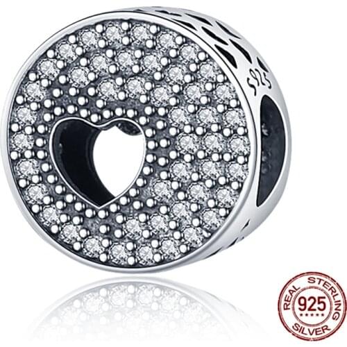 925 Sterling Silver Heart-to-heart Zircon Charm&Bead Fit Original 3mm Bracelet&Bangle For Women Birthday Fashion Jewelry Gift