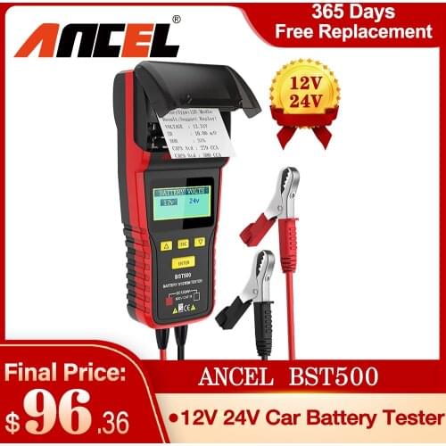 Ancel BST500 12V 24V Car Battery Tester With Thermal Printer Car Heavy Duty Truck Battery Analyzer Battery Test Diagnostic Tool