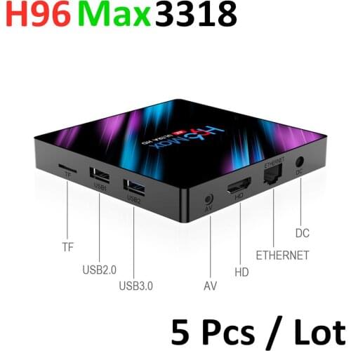 Android 10 Tv Box H96 Max Rockchip RK3318 Quad Core 4K Ultra HDR Box Set Top CTN Dual WiFi BT Smart H96max Media Player 5Pcs Lot