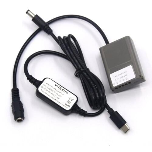 USB-C PD Adapter Cable+PS-BLN1 BLN-1 BLN1 Dummy Battery For Olympus OM-D E-M5 II 2 E-M1 PEN E-P5