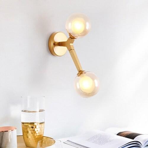 Vintage loft glass wall sconces crystal wall lights led bedroom light aisle bedroom bedside corridor wall lamp wall lamp