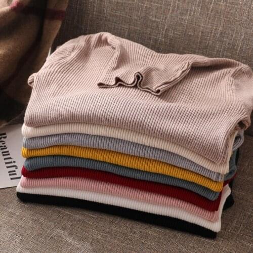 2020 Knitted Women Turtleneck Sweater Pullovers spring Autumn Basic Women Sweaters Pullover Slim female cheap top