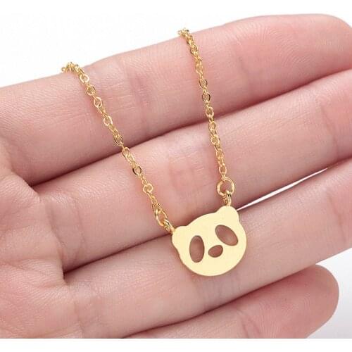 Fashion Charm Animal Western Style Figaro Chain Metal Trendy Personality Versatile Panda Pendant Necklaces For Women In 2021