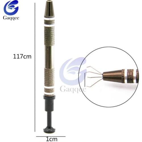 1Pcs Pen IC Chip Extractor Removal Tool Motherboard Circuit Board Component Puller For CPU Mobile Phone Metal Four Claw Assisted