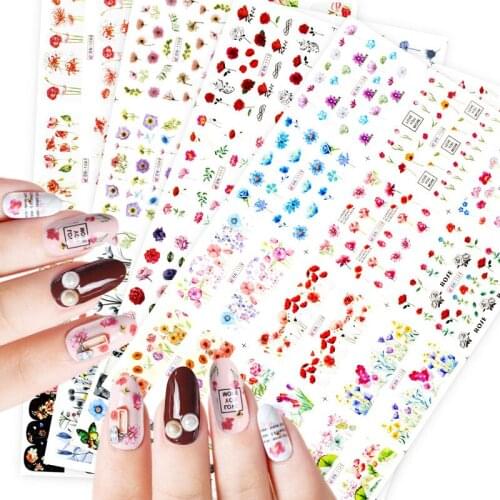1 piece nail stickers animal flower mixed pattern Stickers for nails 3D nail decoration DIY nails sticker nail foil
