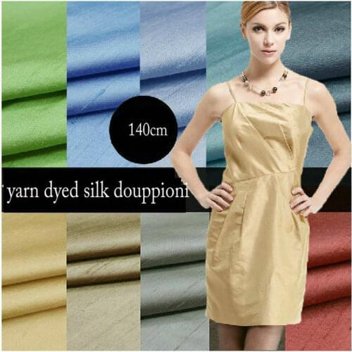 100% Nature Silk Yarn Dyed Silk Dupion Fabric For Dress Curtain Hometextile H1BS12
