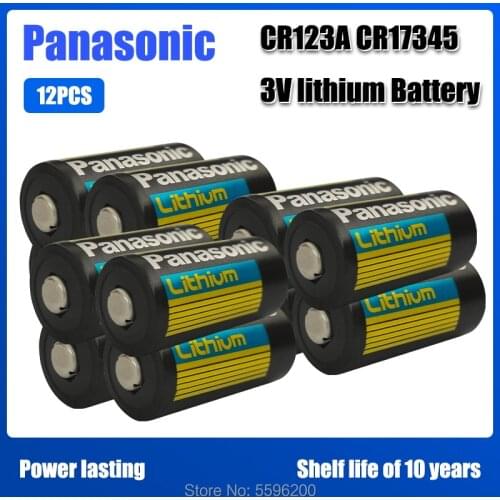 12pcs NEW Original Panasonic Lithium battery 3v 1400mah CR123 CR 123A CR17345 16340 cr123a dry primary battery for camera meter