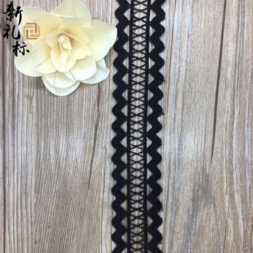 15yards Polyester White Color Embroidered Lace Trims For Sewing Craft High Quality African Cord Lace Black Lace Ribbons