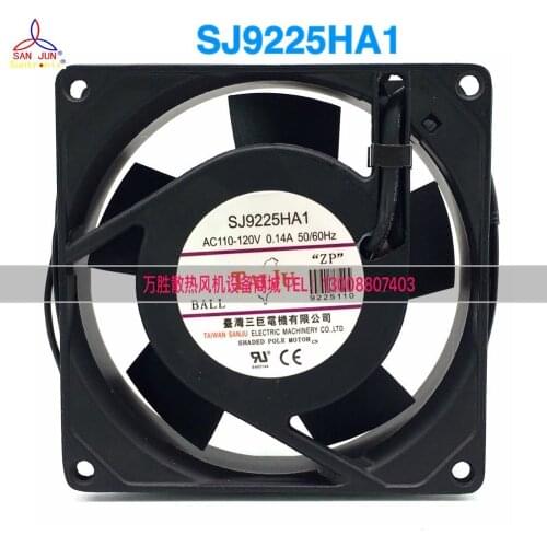 TAI JU SJ9225HA1 AC 120V 0.14A 92x92x25mm 2-wire Server Cooling Fan