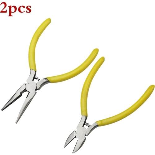 2pcs/set Mini Pliers Diagnoal Pliers Cutter DIY Tool Insulated Plier Cutting Clamping Stripping multitul crimping Tools