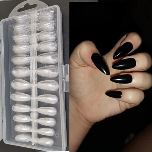 240pc Clear-Nail Tips Full-Cover/Half-Cover C Shapes/Ballerina/Coffine Nails Fake Nail Art Frosting Manicure Tools nail tips*11