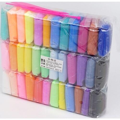 36 Colors/set Air Plasticine Antistress Super Light Clay Soft Modeling Clay 5D Playdough Foam Clay Intelligent Polymer Clay 495g