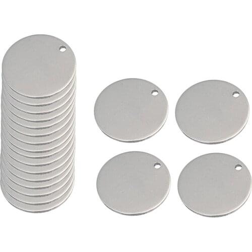 40 Pieces Stainless Steel Charms Findings Jewelry Making Blank Labels 2 Size