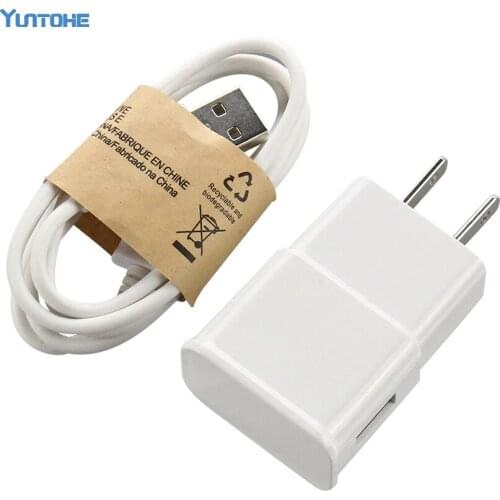 US EU 5V 1A Plug AC Wall Charger adapter + Cable Set Micro USB For Samsung Galaxy s5 s6 S4 I9500 note 2 3 V8 Mobile Phone