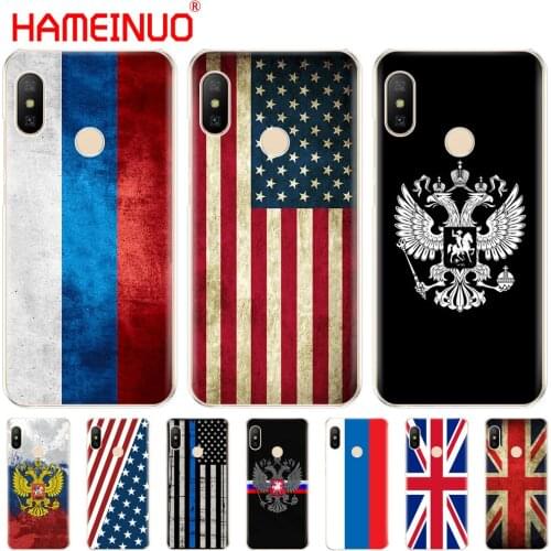 Russian American British flag national emblem Cover Case for Xiaomi Mi 8 se A2 lite redmi s2 6 6a 6 pro note 6 PRO pocophone F1