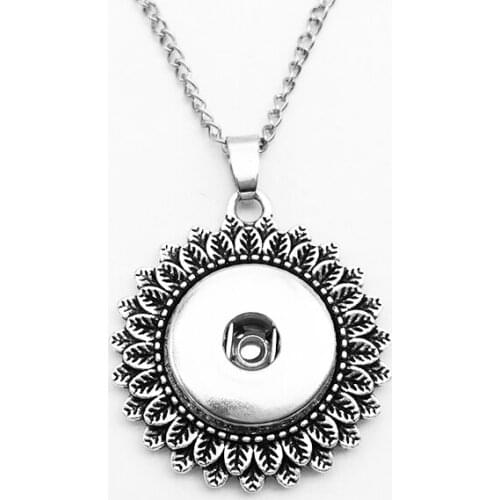 Flower tree snap button jewelry pendant Necklace NX6147 (fit 18mm 20mm snaps)