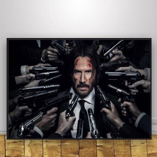 John Wick Art Poster Bedroom Decorative Silk Fabric Cloth Print No Frame