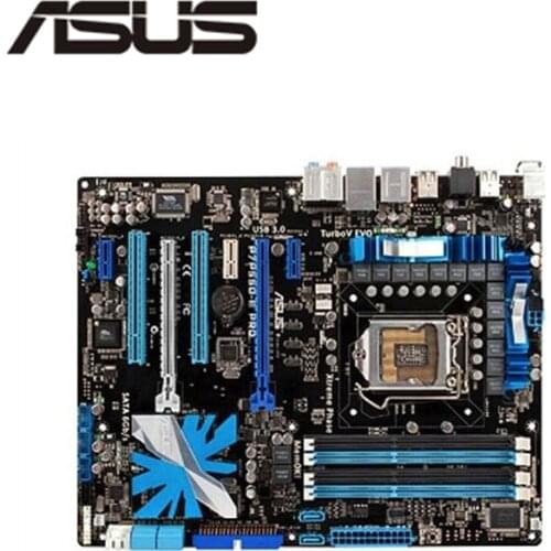 For ASUS P7P55D-E Pro Motherboard LGA 1156 DDR3 16GB For Intel P55 P7P55 Desktop Mainboard SATA II PCI-E X16 Used AMI BIOS