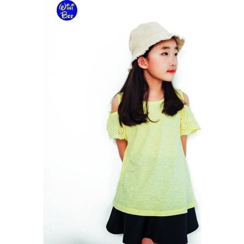 Oversized T Shirt for Teen Girls Clothes 11 12 Years Teenager Children Summer Age 9 Cotton Lace Top Kids Short Sleeves Tee 8-12Y