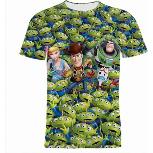 T Shirt Men Summer Fashion 3D Printed Disney Movie Toy Story Children T-shirts Cartoon Anime Oversized Women Clothing