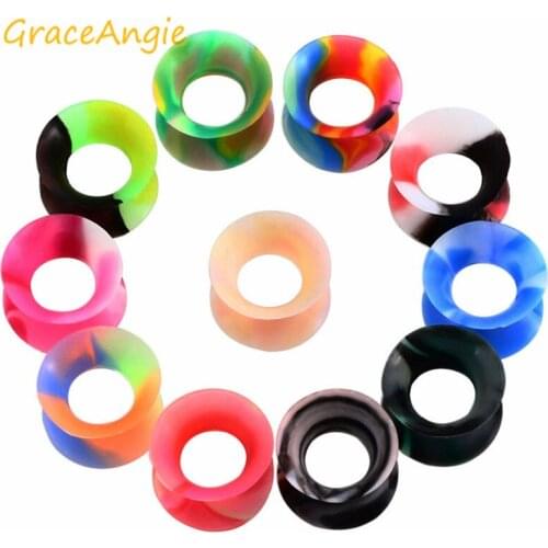 GraceAngie 11pcs/lot Mixed Color Colorful Set Silicone Ear Extension Puncture Jewelry Pop Punk Style Earrings Party