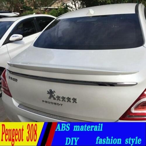 Use for peugeot 308 spoiler 2012-2015 peugeot 308 lip spoiler High Quality ABS Material Car Rear Wing Primer Color spoiler