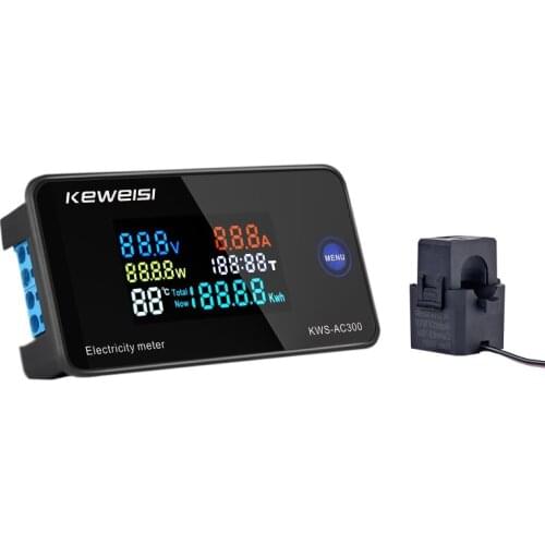 AC 50-300V 0-100A Power Energy Meter Voltmeter Ammeter kWh Digital AC Electric Monitor Panel Meter with Reset Function