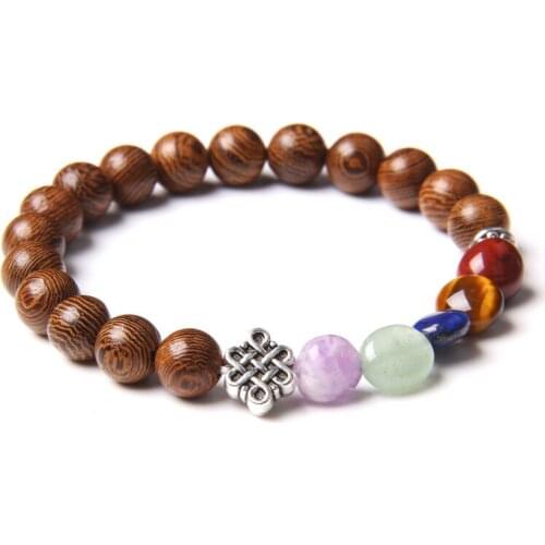 Concentric Knot Charm Multicolored Stones Natural Stone Bracelet Labradorite For Couple Pray Forever Love Romantic Jewelry Gift