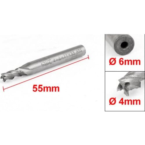 Straight Shank 4mm Cutting Dia Milling 4 Flutes End Mill 5pcs
