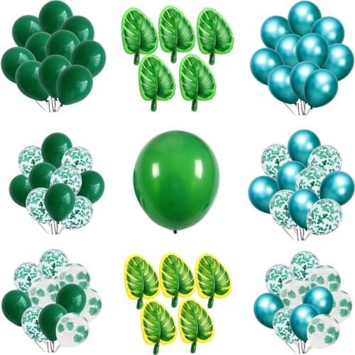 Latex Balloon Green Balloons Woodland Animal Safari Foil Balloons Birthday Party Decorations Tropical Dinosaur Animal Wild Party