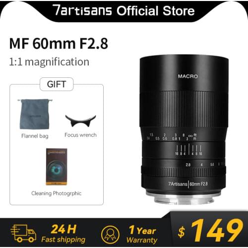 7artisans 60mm f2.8 1:1 magnification macro lens is suitable for the Canon EOSM EOSR E Fuji M43 nikon z Mount