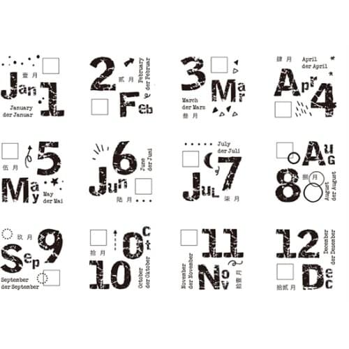 Month record stamp Clear Stamp for Scrapbooking Transparent Silicone Rubber DIY Photo Album Decor 205