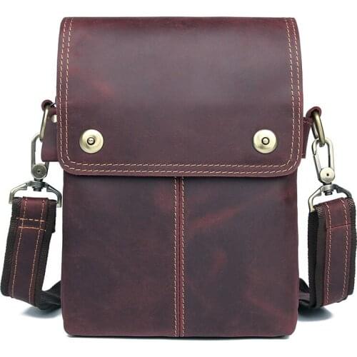 Mens Shoulder Bag Genuine Leather 2019 Man Travel Casual Vintage Crossbody Shoulder Bags Real Leather Male Bag