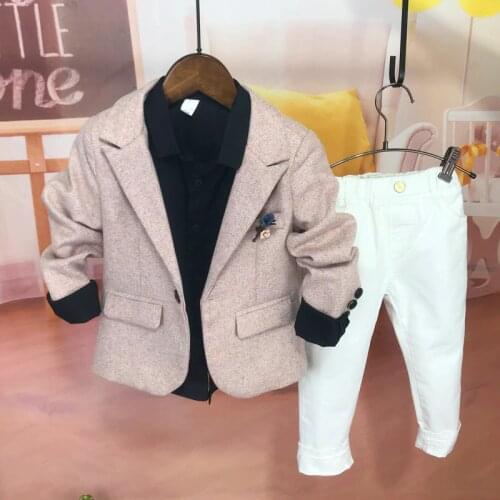 Boys Fashion Blazer Suit Jacket Flower Boys Clothes Kids Boys Piano Performance Clothes Casual Childrens Suits Gentleman Sets