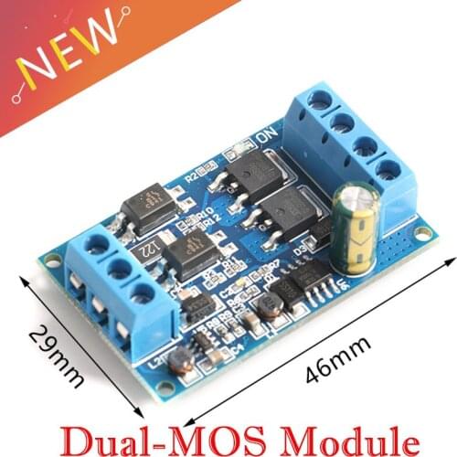 DC 4V-60V High-Power MOS FET Trigger Drive Switch Module Board 12V 24V 36V 48V PWM Adjustable Controller Dual-MOS Module