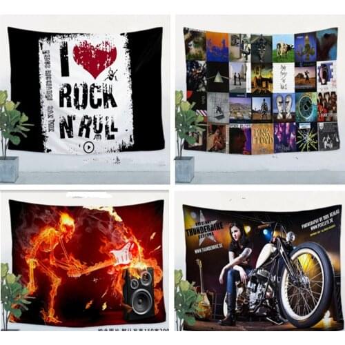 Rock Band Posters Banners & Flags Hip hop\Jazz\Reggae\Heavy Metal Music Poster Tapestry Hanging Painting Background Decor Cloth
