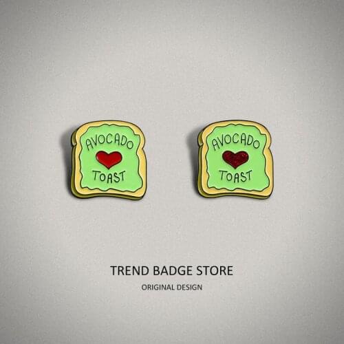 Avocado Toast Cartoon Pin Fashion And Personality Badge Accessories Enamel Label Pins Brooches Omn Clothes