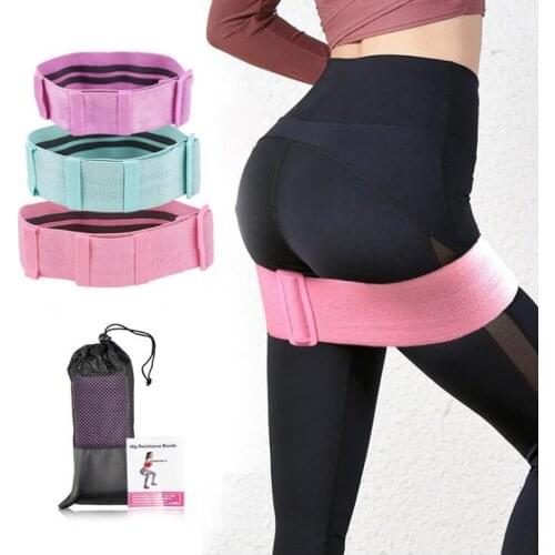 Adjustable Hip Resistance Bands Cotton Non-Slip Fabric Booty Bands for Fitness Squat Workout Butt Legs Glute and Thighs Training