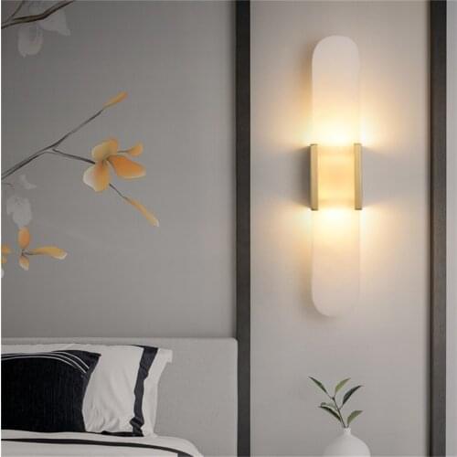 FAIRY Luxury Wall Sconces Brass Marble LED Modern Wall Light Fixture Indoor Home Decorative for Bedroom Living Room Office