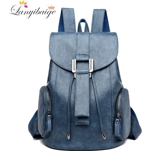 Vintage Women Backpacks Large Capacity Travel Backpack Soft Leather Bagpack School Bags for Girls Designer Shoulder Bags mochila
