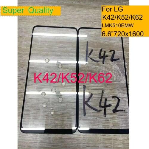 10Pcs/Lot For LG K42 K52 K62 K62+ Touch Screen Panel Front Outer Glass Lens For LG K42 LCD Glass With OCA Glue
