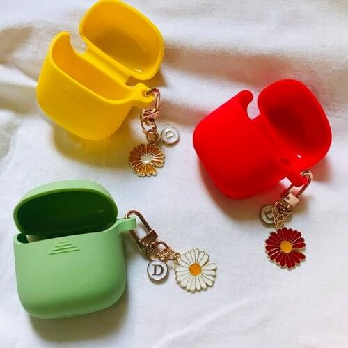 Silicone Non-slip Protect for JBL tune 220 Case ins flower daisy Pendant key chain Earphones Cover for JBL 225 220 tws case