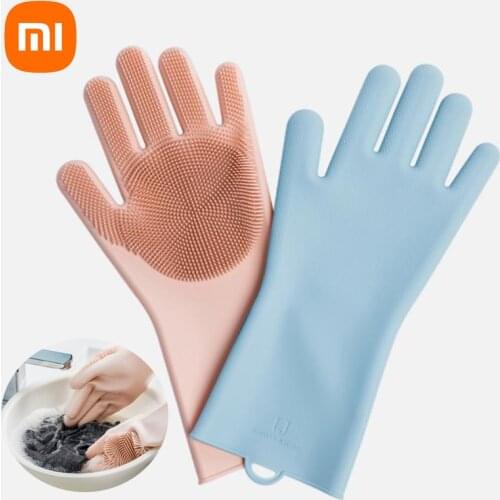 New Youpin Jordan&Judy Silicone Cleaning Gloves Insulated non-slip Double-side Wear Glove High elasticity Anti-scalding For Home