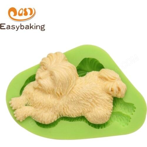 Promotional First Rate DIY Pastry Silicone Molds Lying Cute Puppy with Factory Price