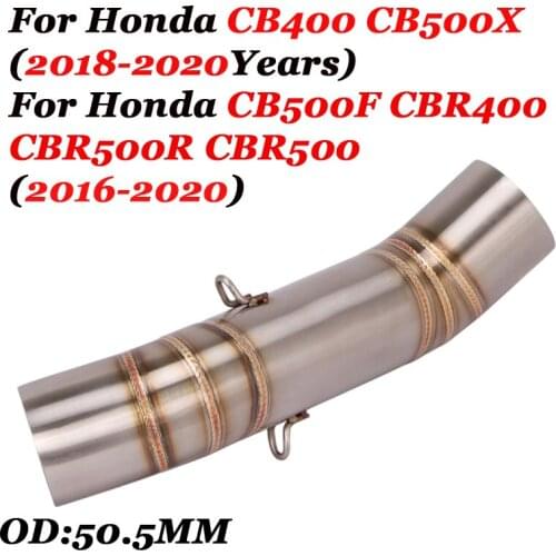 Slip On For Honda CBR400 CBR500 CBR500R CB500F CB500X CB400 Motorcycle Exhaust Modified Middle Link Pipe Connection Tube Muffler