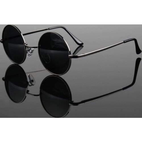 2020 Fashion Show Style Glasses Real Polarized Sunglasses Vintage Sunglass Round Sunglasses Uv400 Black Lens