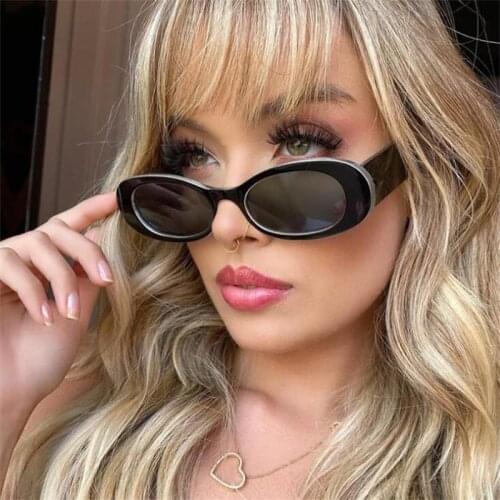 2021 New Vintage Small Oval Sunglasses Women Plastic Candy Color Leopard Sun Glasses Shades Men Ins Popular Hip Hop Eyewear Gafa
