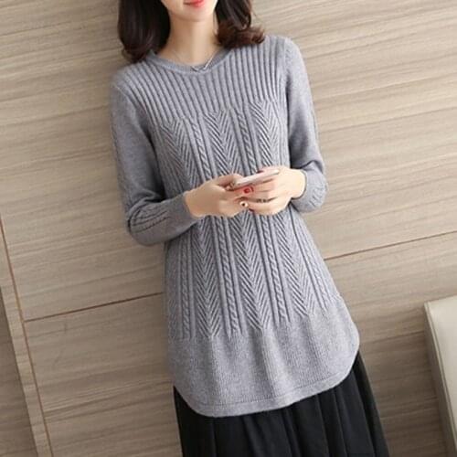 Plus Size Sweater Women O-neck Pullovers Solid Stretch Striped Korean Top Knit Harajuku Spring 2021 Fall Clothes Purple 8 Colors