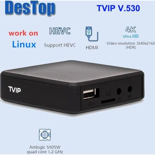 4pcs Original TVIP 530 Linux tv box streaming box S905W 1G 8G tv box Support Protal v530